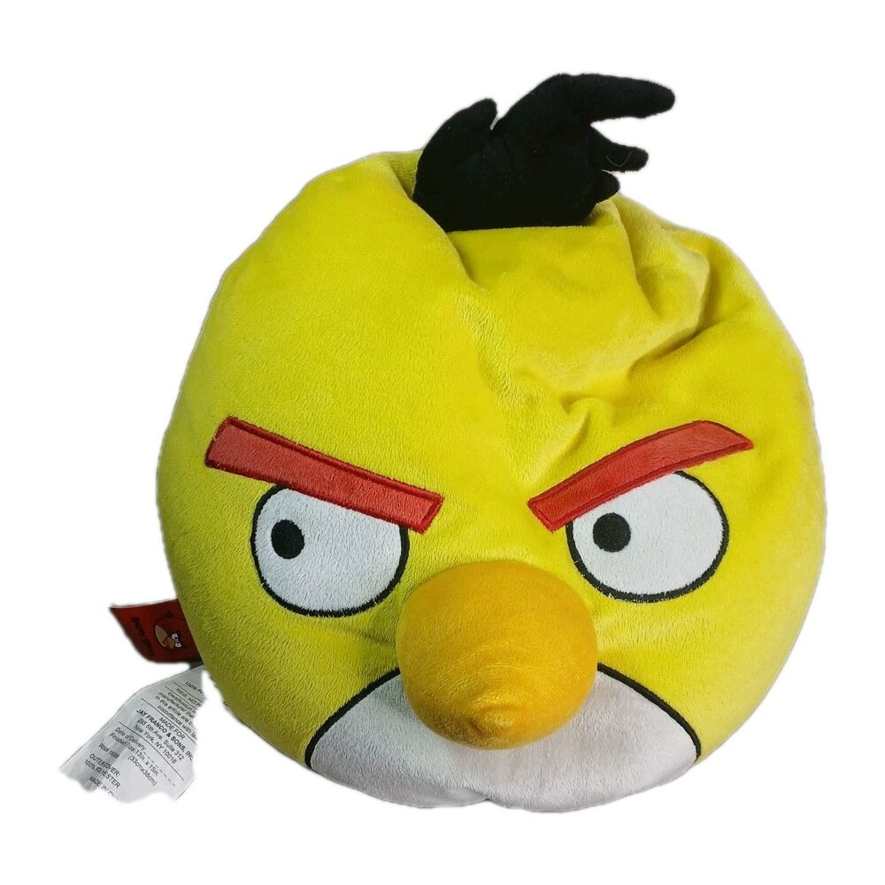 Angry Birds Yellow Bird Chuck Pillow Plush Stuffed Animal Toy 14" Medium